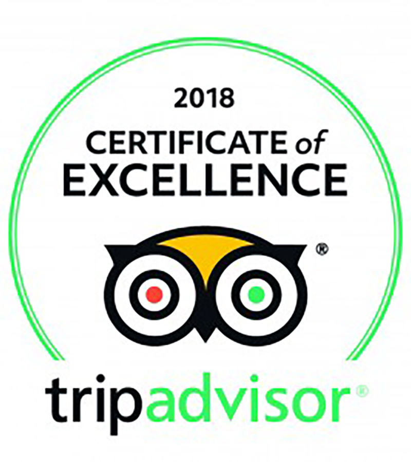 2018 TripAdvisor Certificate of Excellence