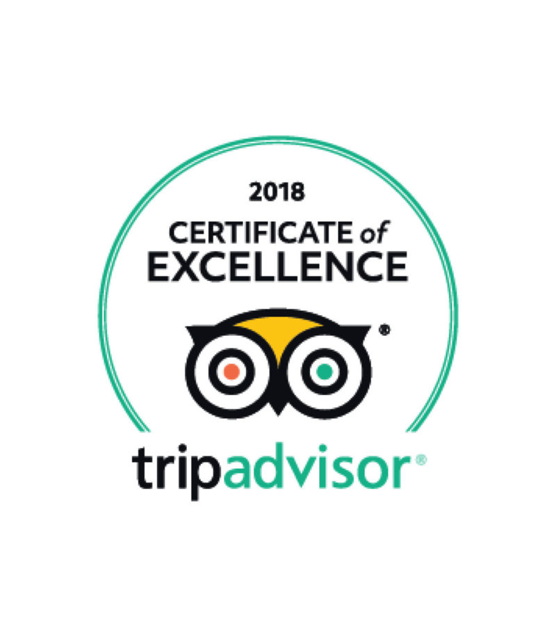 Award: 2018 TripAdvisor Certificate of Excellence for Eight Consecutive Years